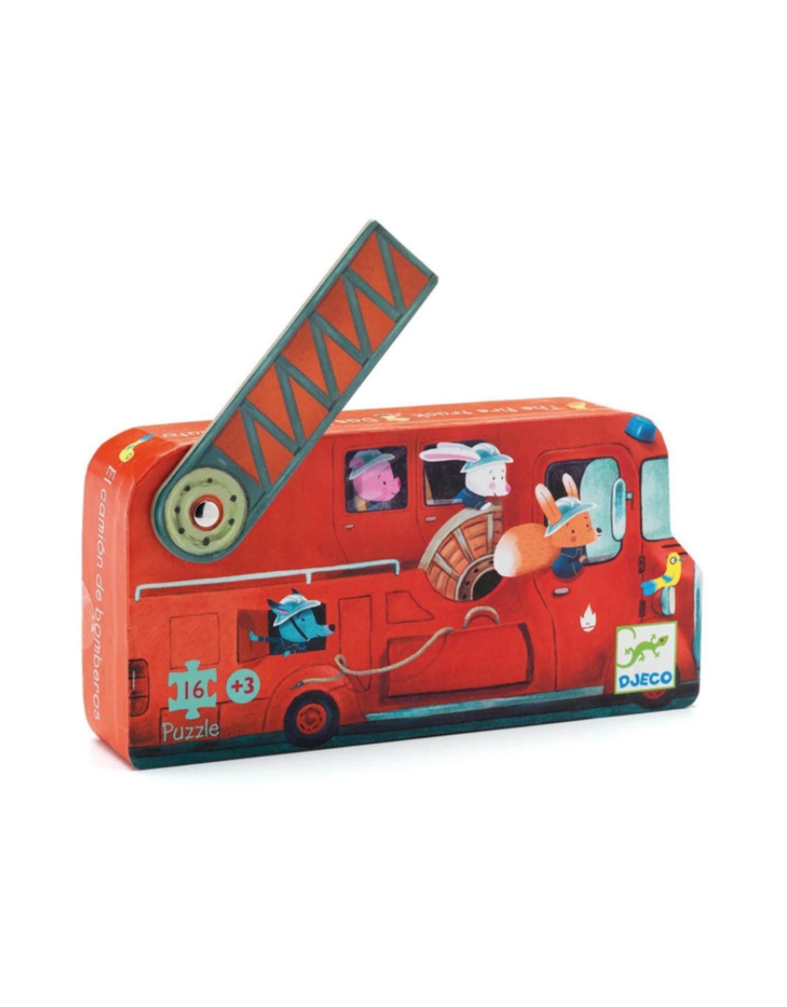 Djeco 16 Pieces Silhouette Puzzle The Fire Truck