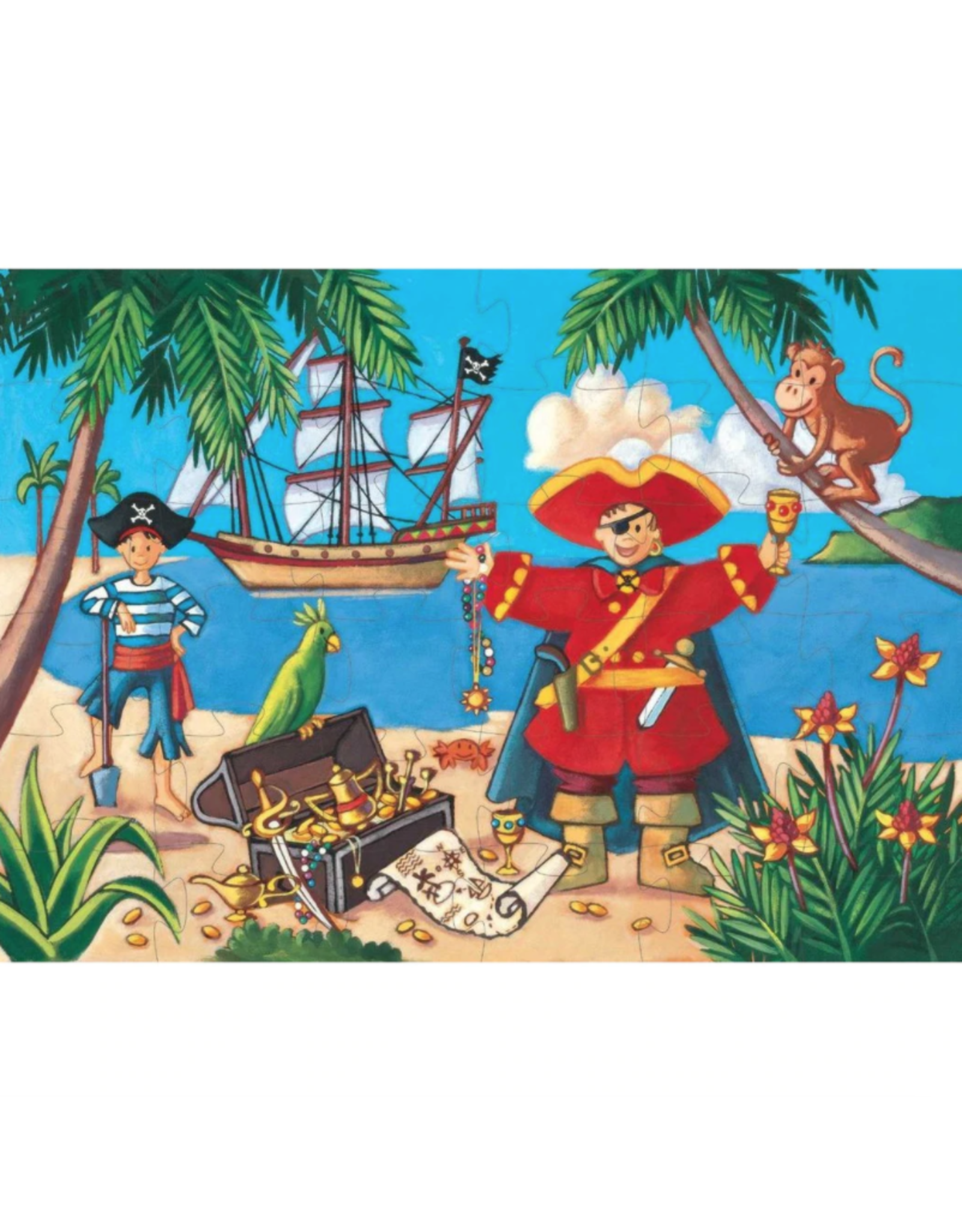 Djeco 36 Pieces Silhouette Puzzle the Pirate & His Treasure