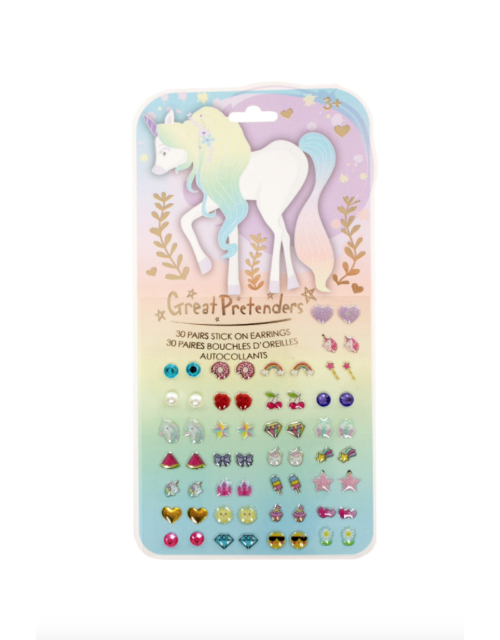 Great Pretenders Whimsical Unicorn Sticker Earrings, 30 pairs