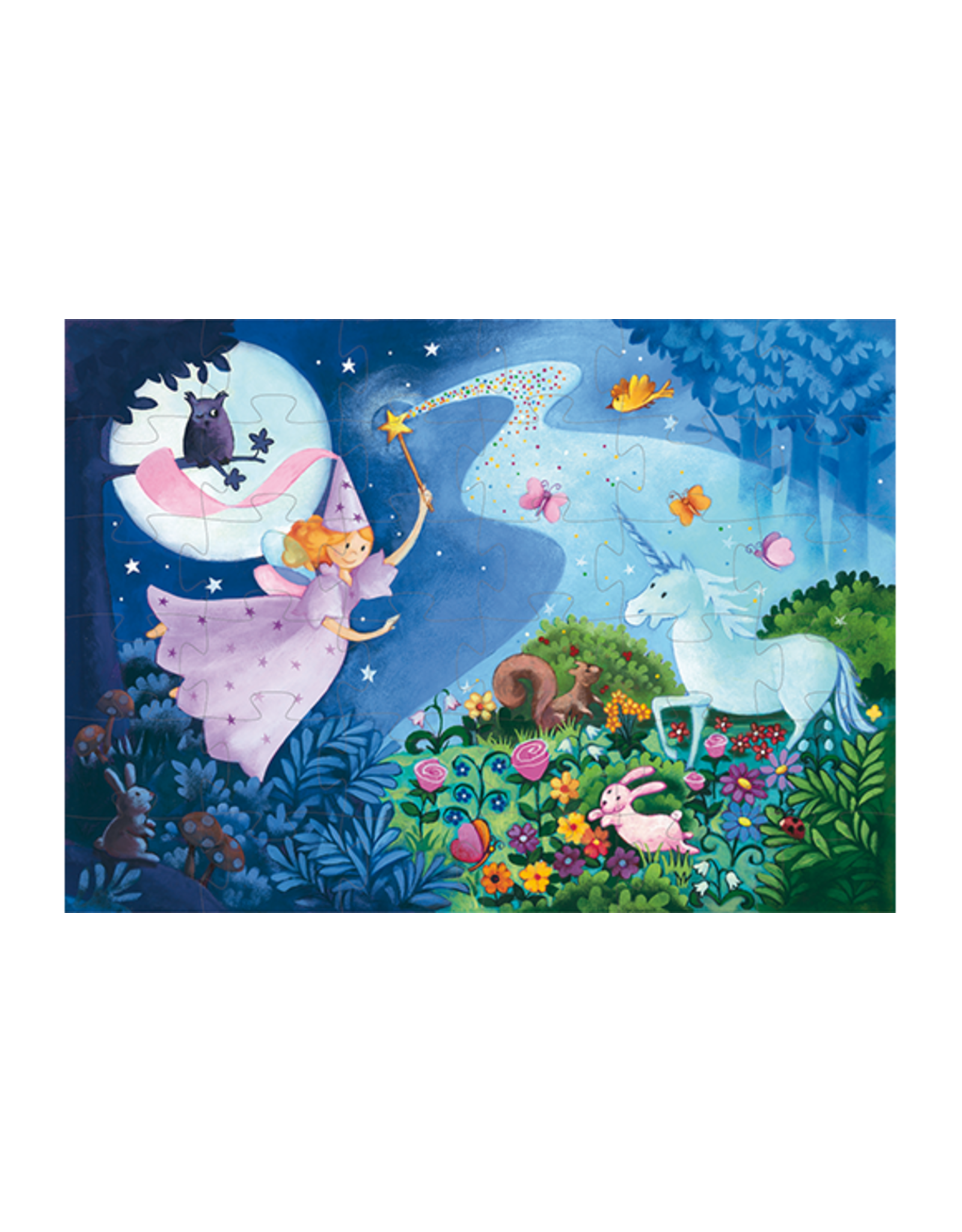 Djeco 36 Piece Silhouette Puzzle the Fairy & the Unicorn