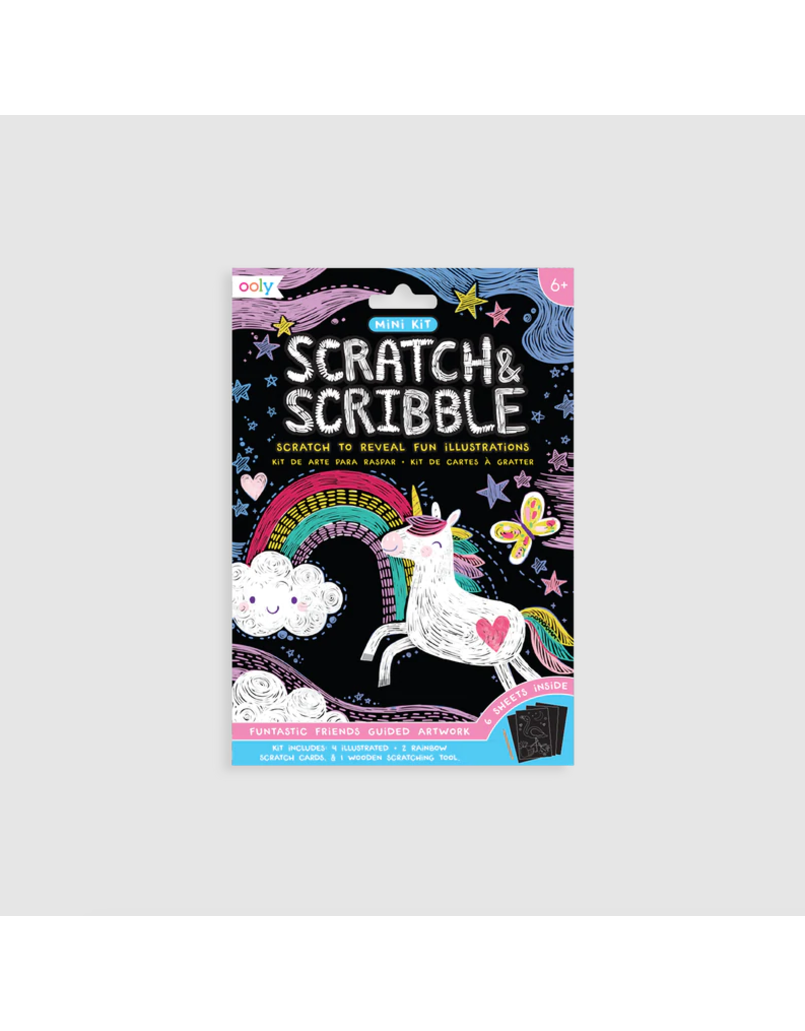 Ooly Mini Scratch & Scribble Art Kit Funtastic Friends