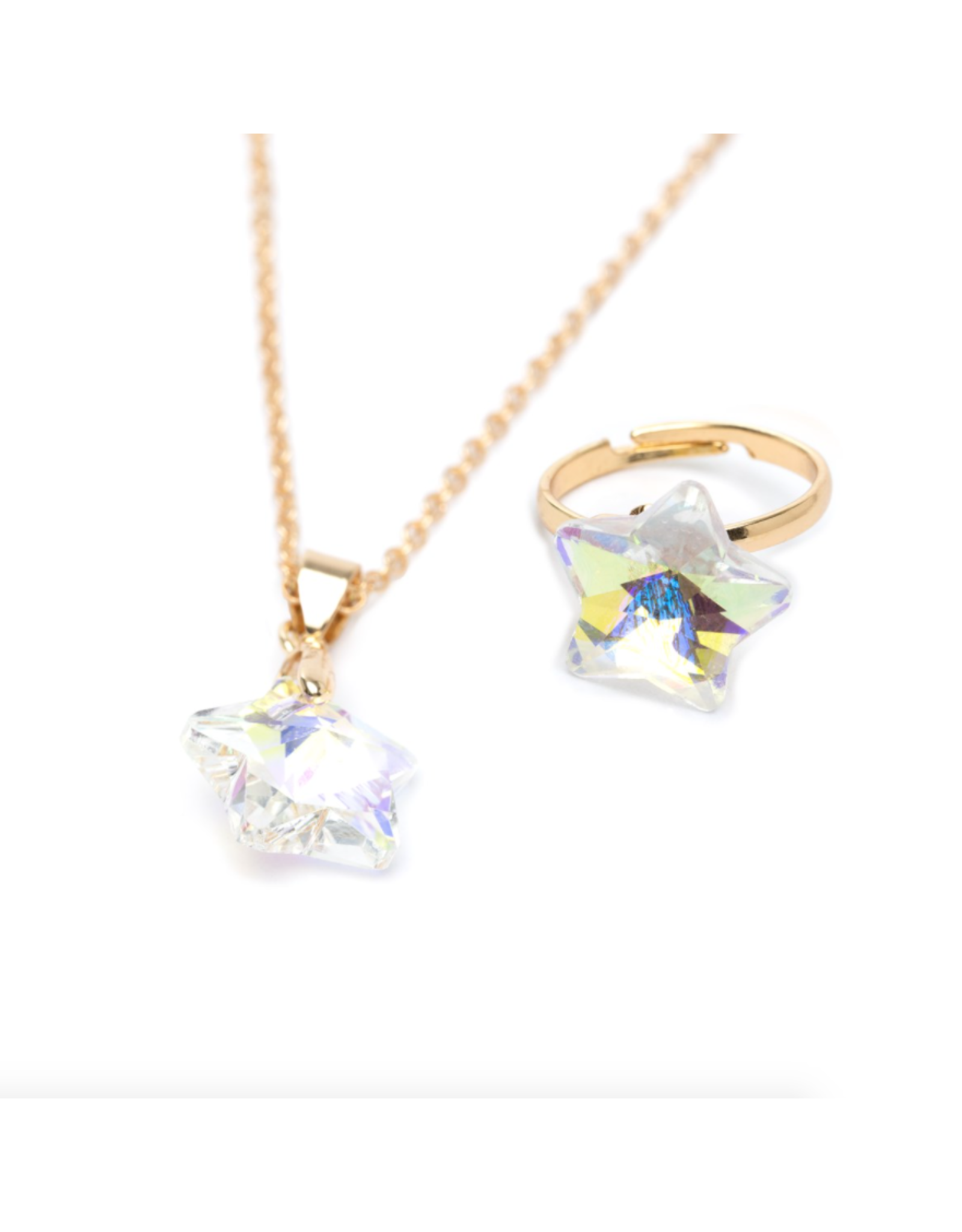 Great Pretenders Boutique Holographic Star Necklace & Ring