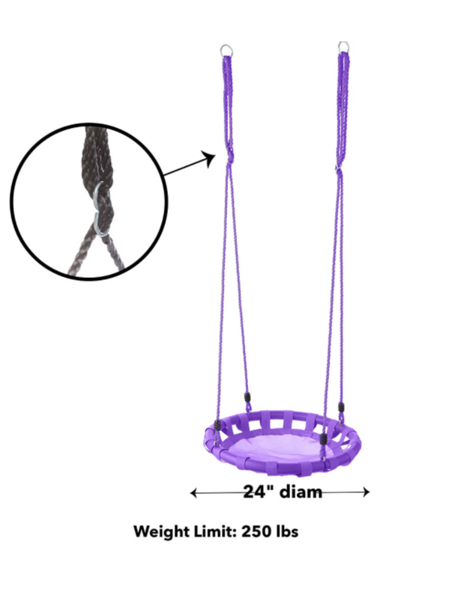 HearthSong ColorBurst Round Swing Purple