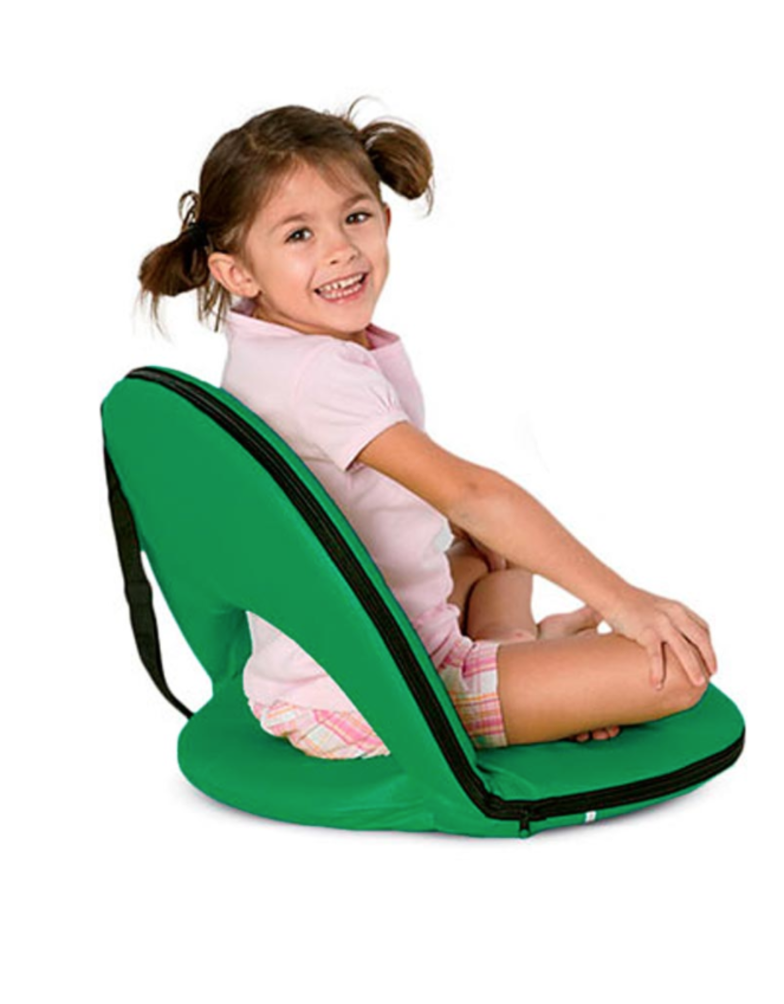 HearthSong Light Green 5-Position Folding Chair with Adjustable Strap for Kids and Adults x