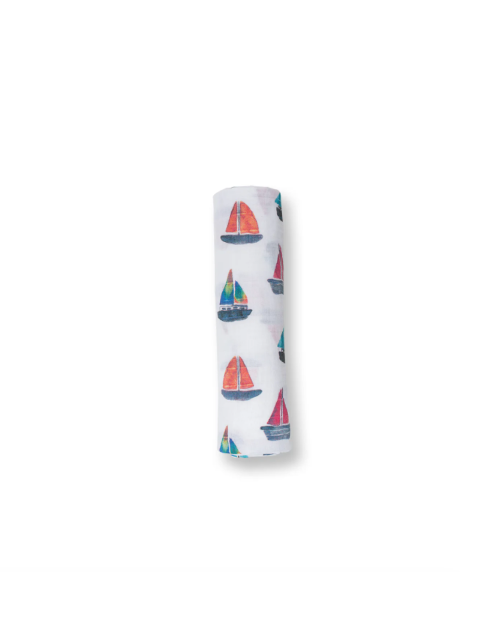 Lulujo Baby Lulujo Cotton Muslin Swaddle Sailboat