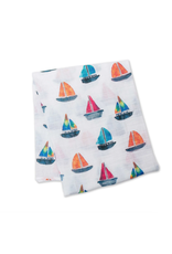 Lulujo Baby Lulujo Cotton Muslin Swaddle Sailboat