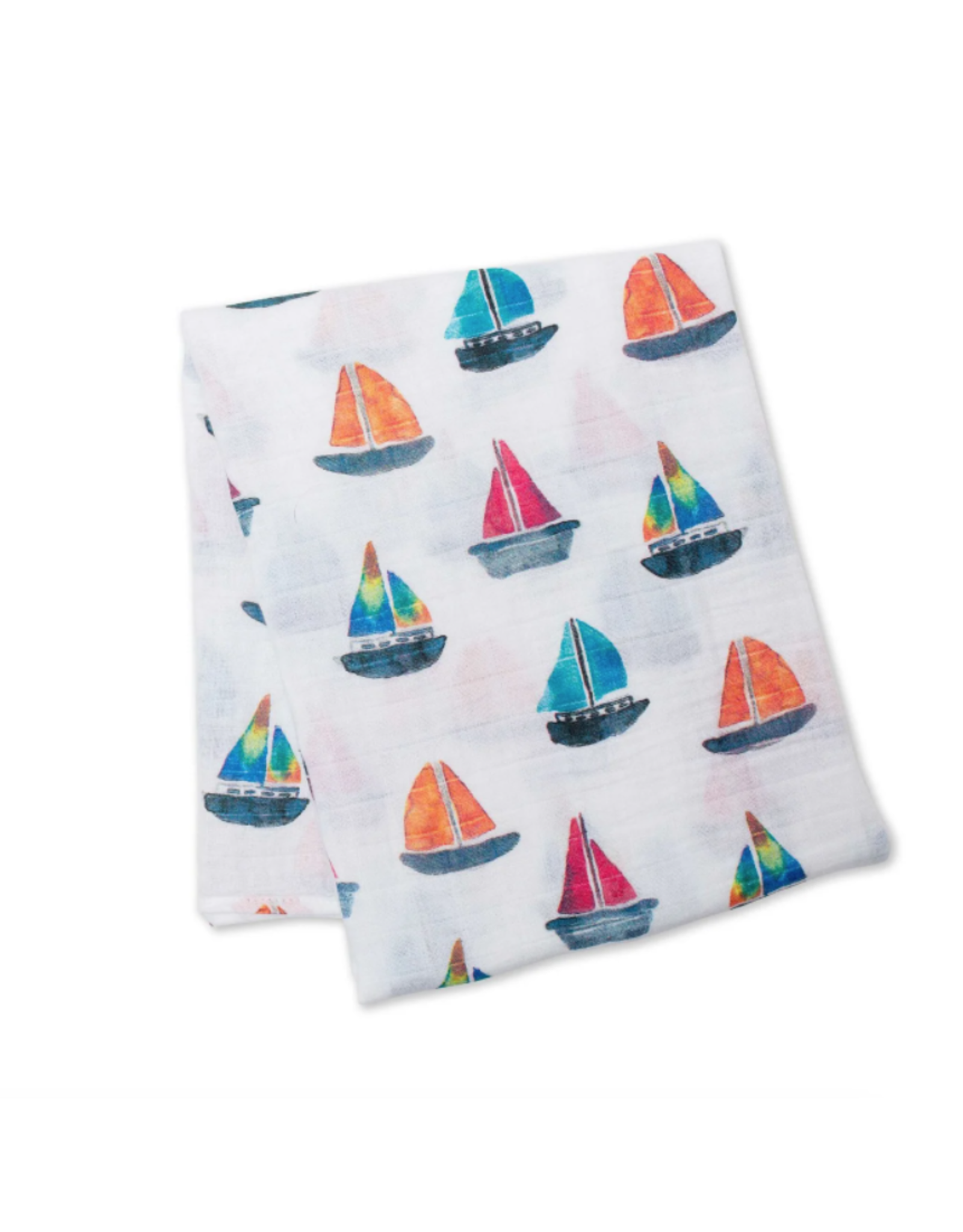 Lulujo Baby Lulujo Cotton Muslin Swaddle Sailboat