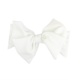 Baby Wisp Lana Bow Textured Headband w Giant Bow, White