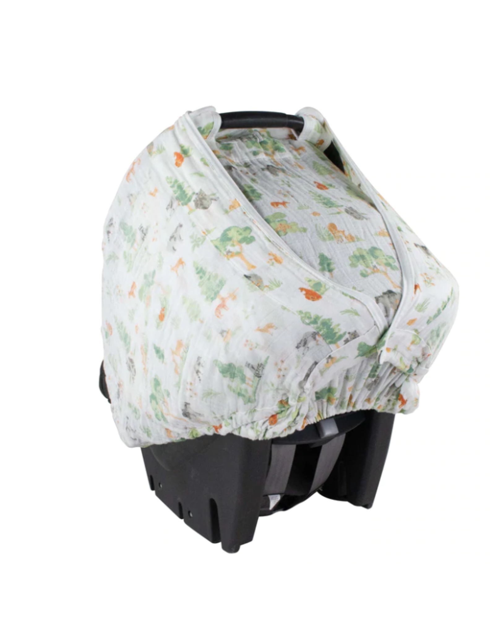 Bebe au Lait Classic Muslin Car Seat Cover Woodland Friends