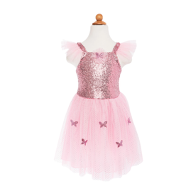 Great Pretenders Pink Sequin Butterfly Dress & Wings, Size 5-7
