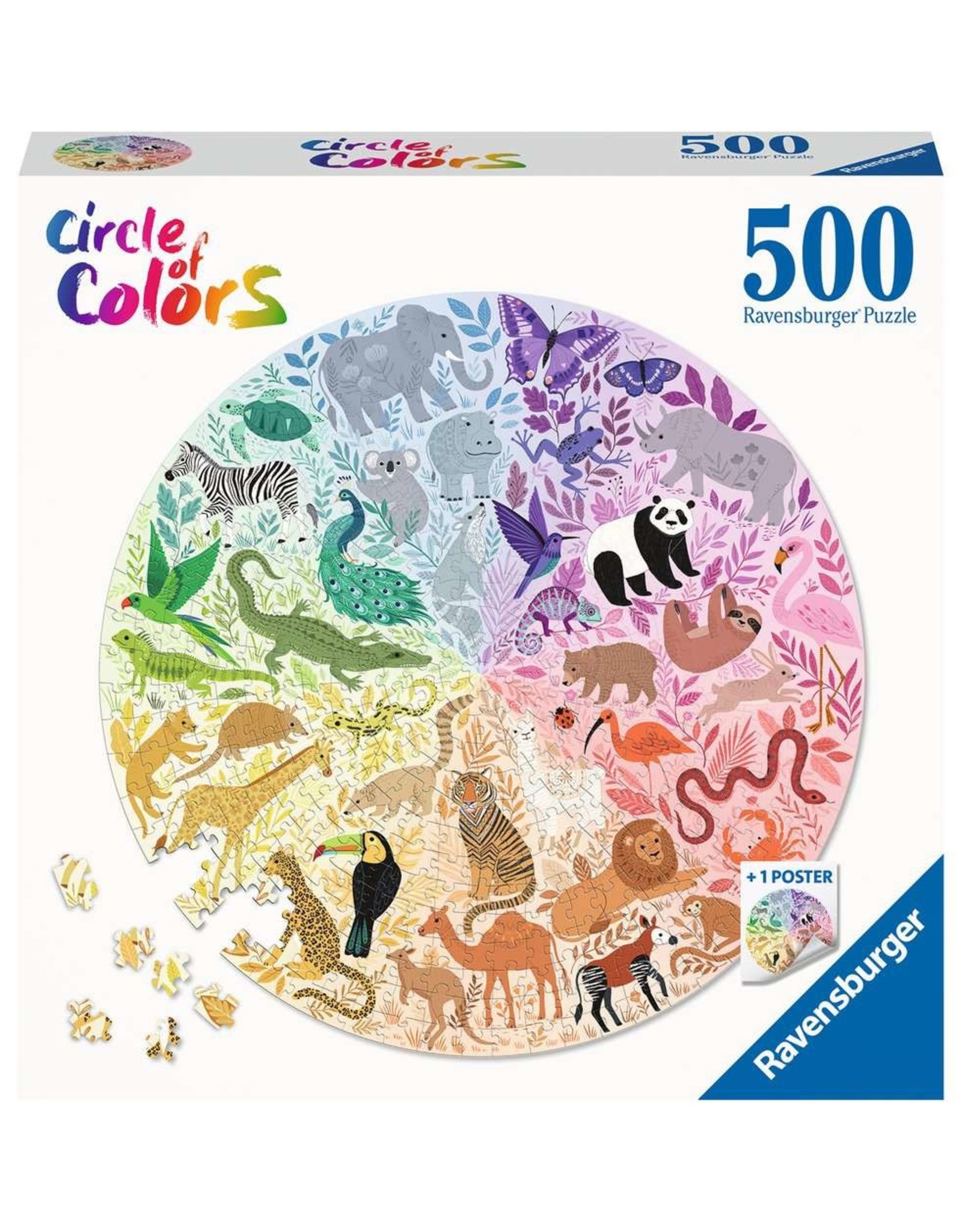 Ravensburger 500 pcs. Circle of Colors Animals Puzzle