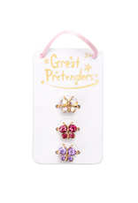 Great Pretenders Boutique Butterfly Gem Rings 3 Pieces