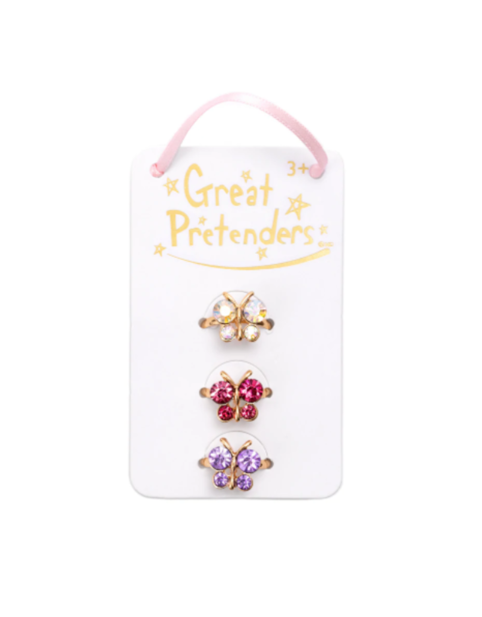 Great Pretenders Boutique Butterfly Gem Rings 3 Pieces