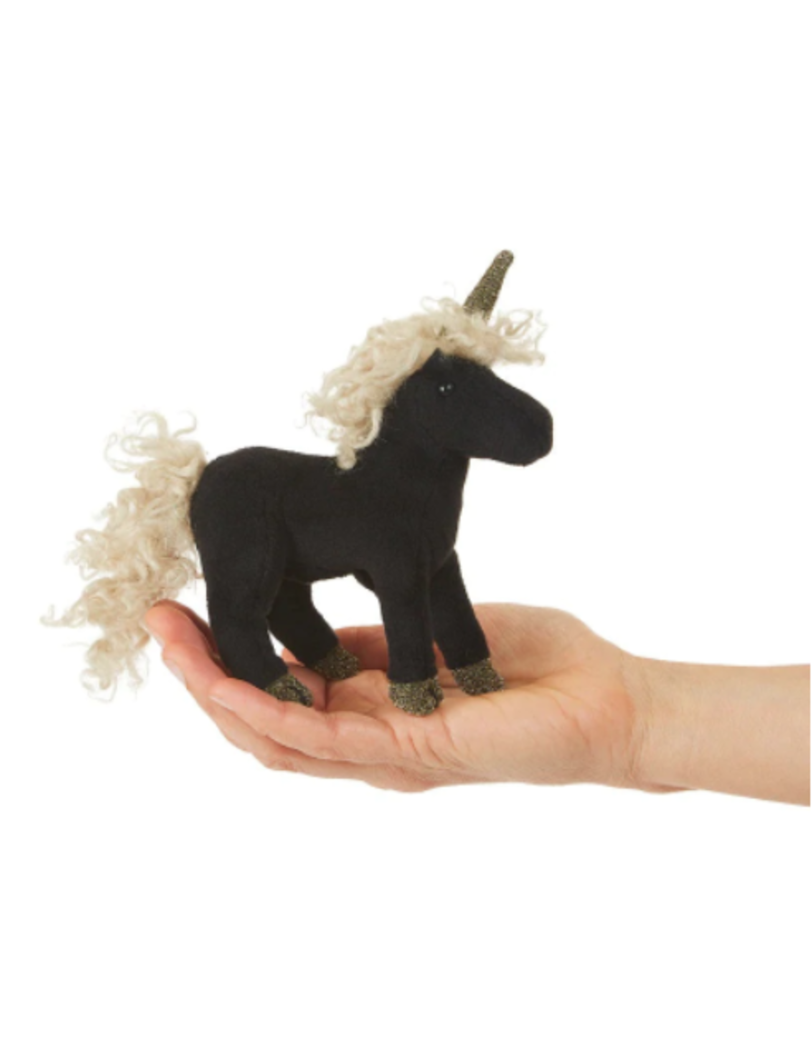 Folkmanis Mini Finger Puppet Black Unicorn