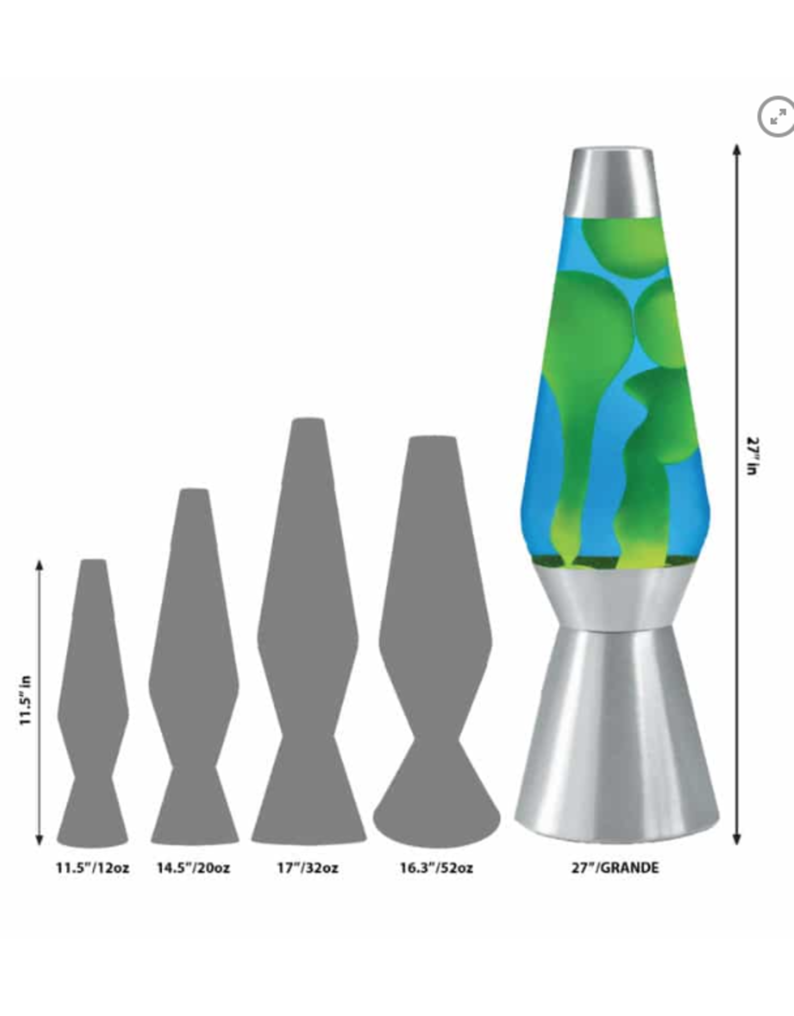 Schylling 27” Lava Lamp  Grande  Yellow Blue And Silver