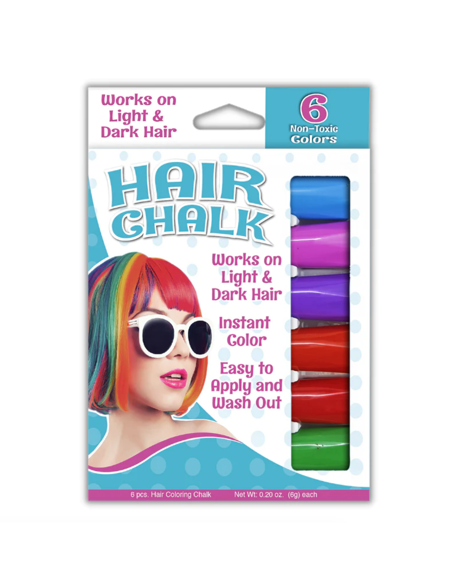 Kwik Stix Hair Coloring Chalk, 6 Pack