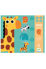 Djeco 3, 4, 6, 9 pcs. Primo  Puzzle, In The Jungle