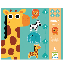 Djeco 3, 4, 6, 9 pcs. Primo  Puzzle, In The Jungle