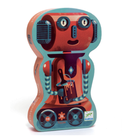 Djeco 36 Piece Silhouette Puzzle Bob the Robot