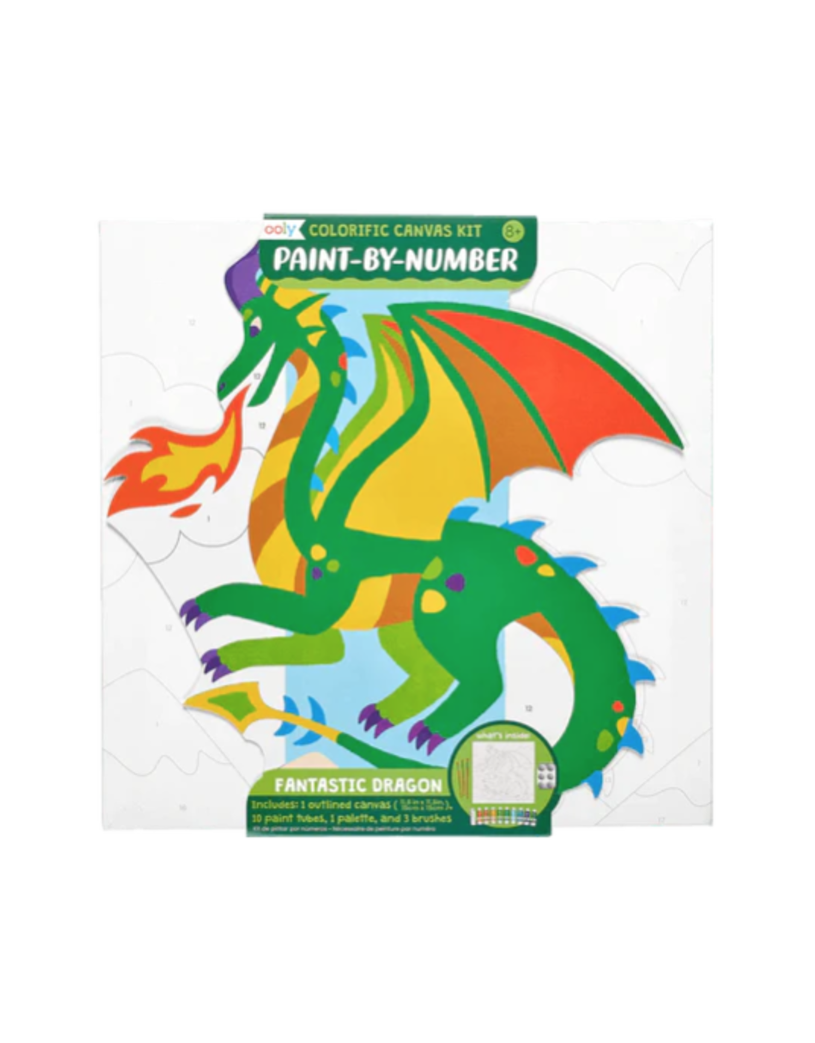 Ooly Colourific Canvas Kit Paint by Number, Fantastic Dragon