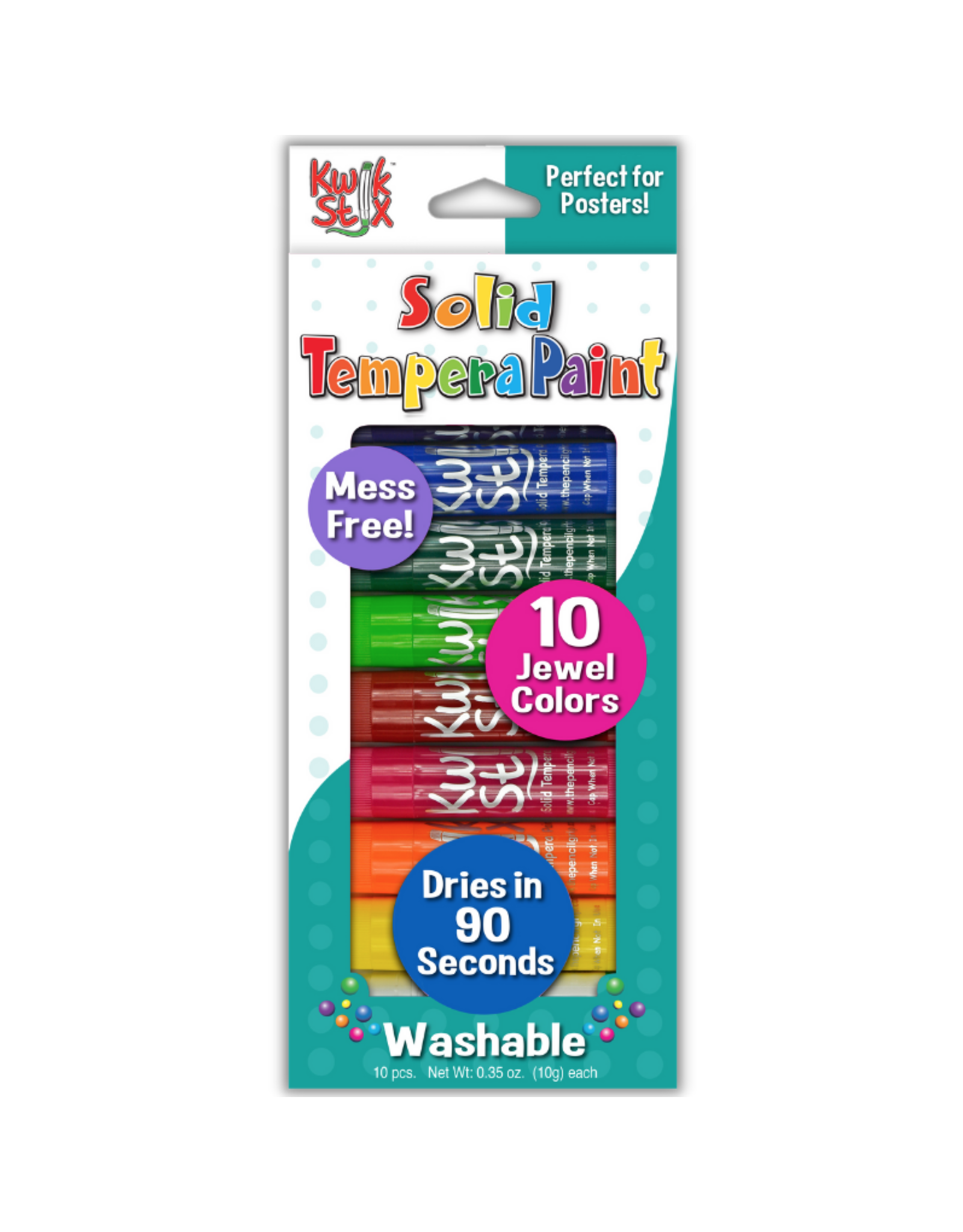 Kwik Stix Kwik Stix Tempera Paint, 10 Jewel Colours