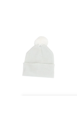 Newborn Hat Single Pompom Grey