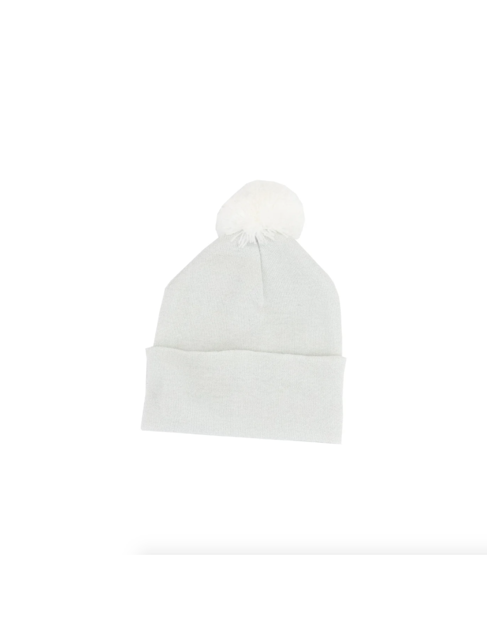 Newborn Hat Single Pompom Grey