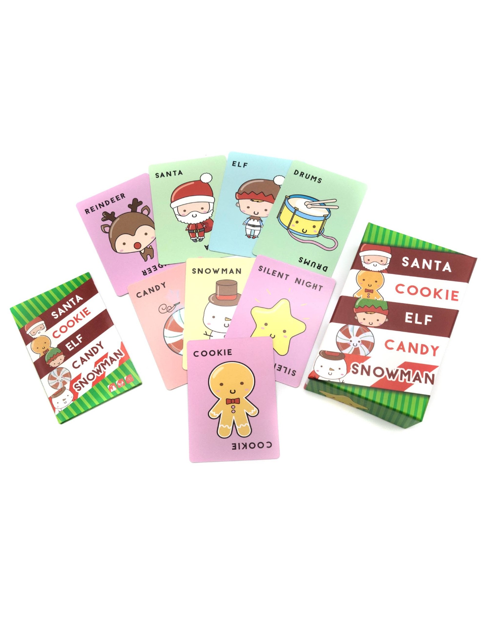 Blue Orange Santa Cookie Elf Candy Snowman Card Game