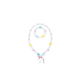 Great Pretenders White Unicorn Bracelet & Necklace Set