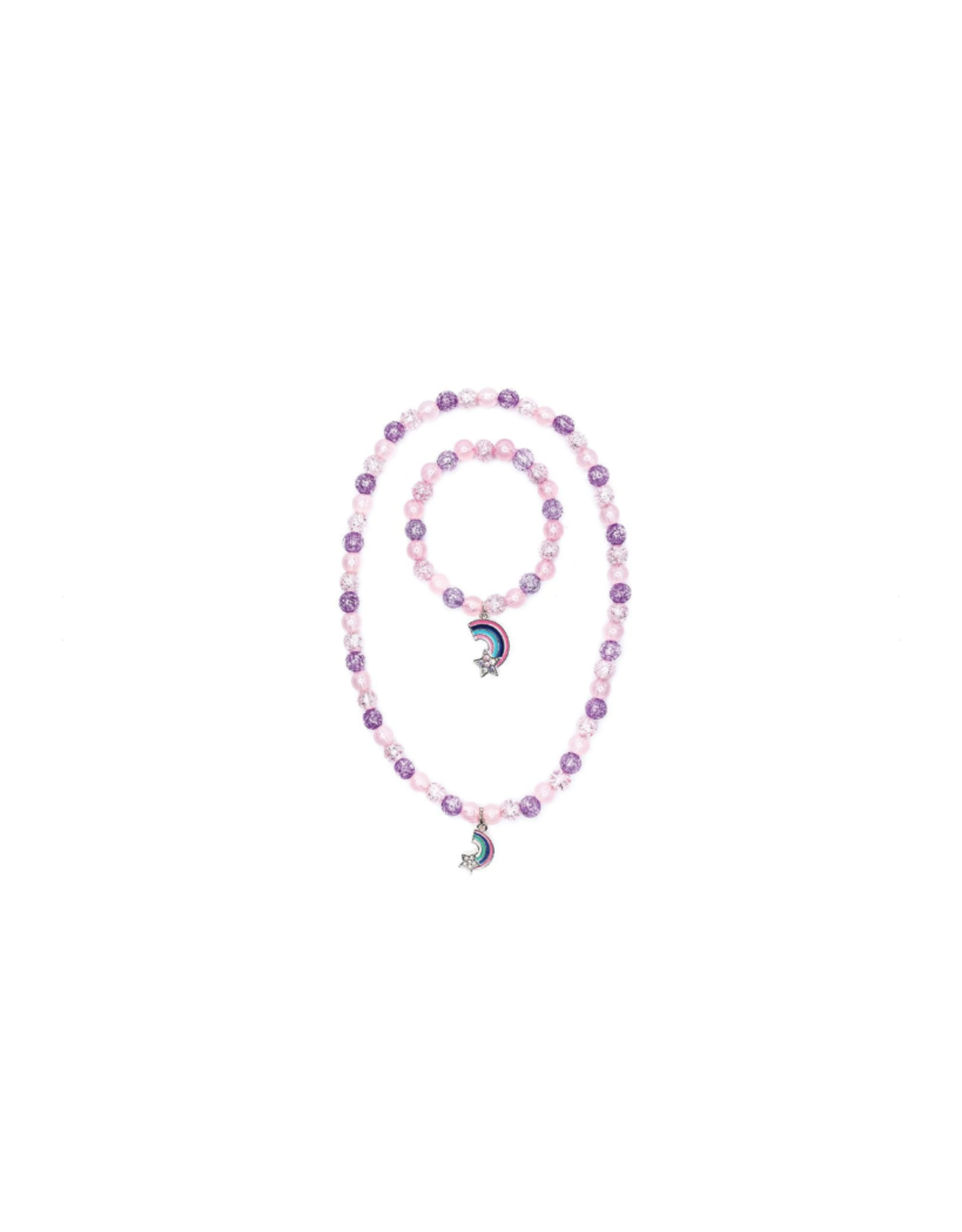 Great Pretenders Purple Rainbow Bracelet & Necklace Set