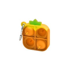 Blue Orange Pull 'N Pops Multi Bubbles Keychain, Pineapple