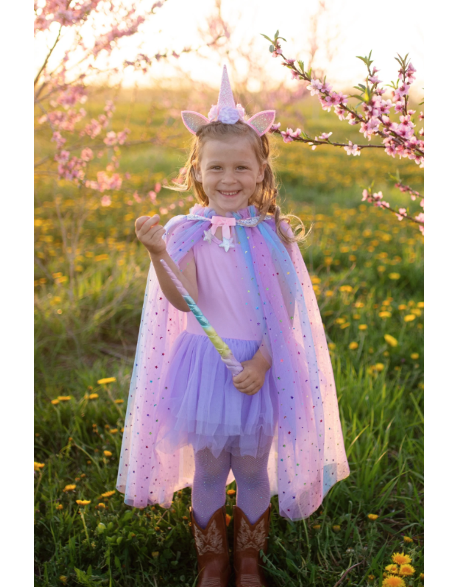 Great Pretenders Rainbow Unicorn Cape & Headband 4-6