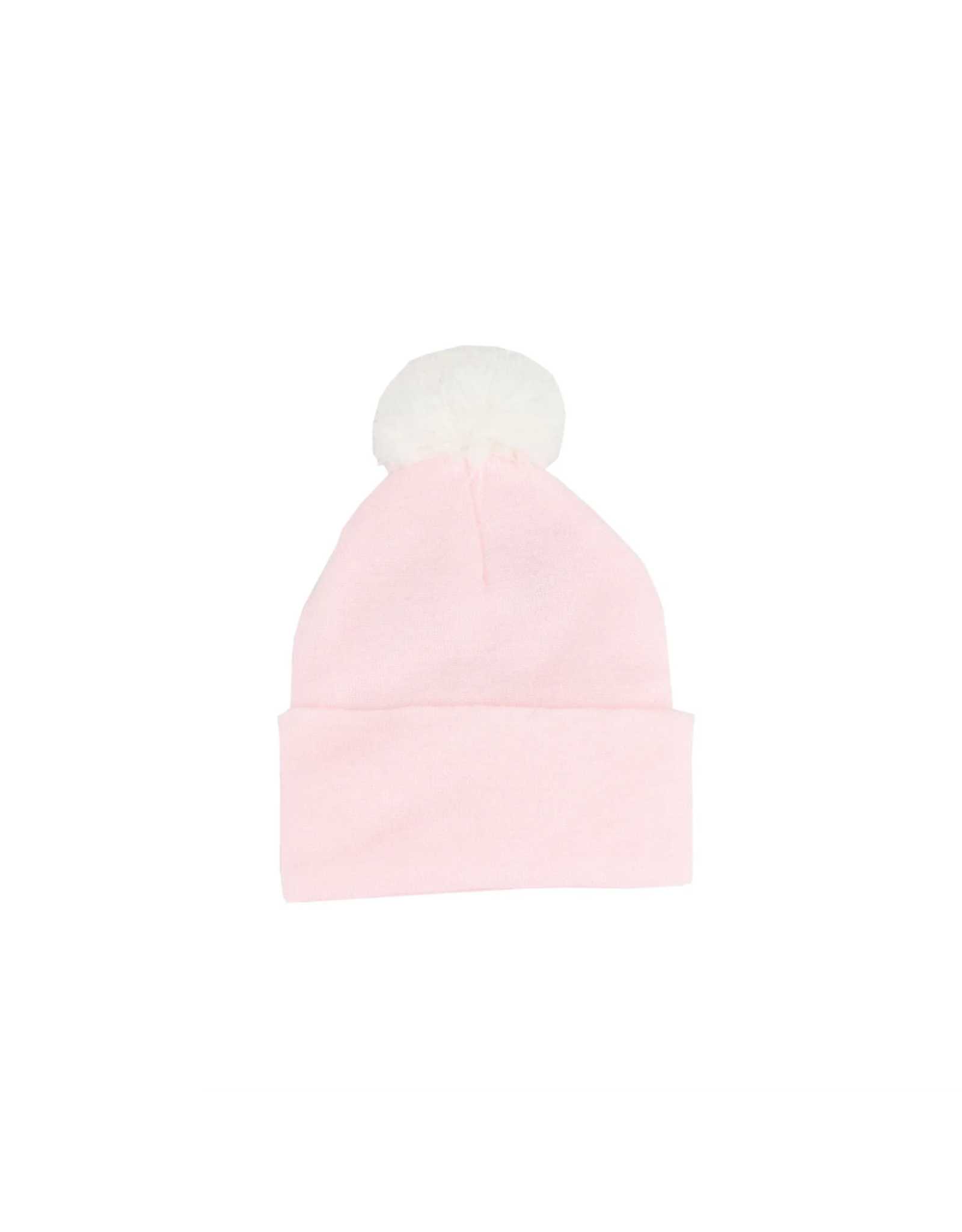 Newborn Hat Single Pompom Pink
