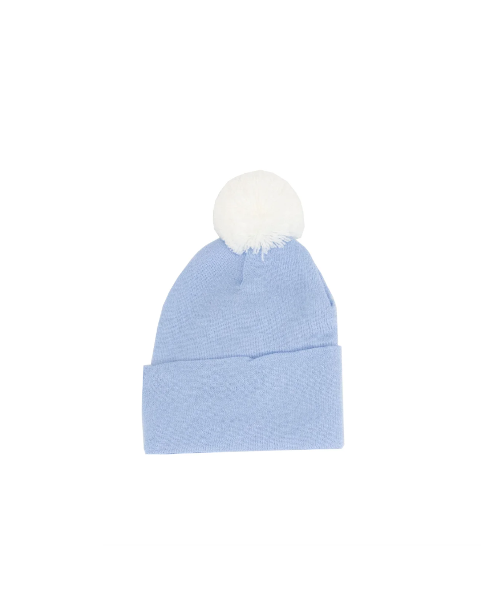 Newborn Hat Single Pompom Blue