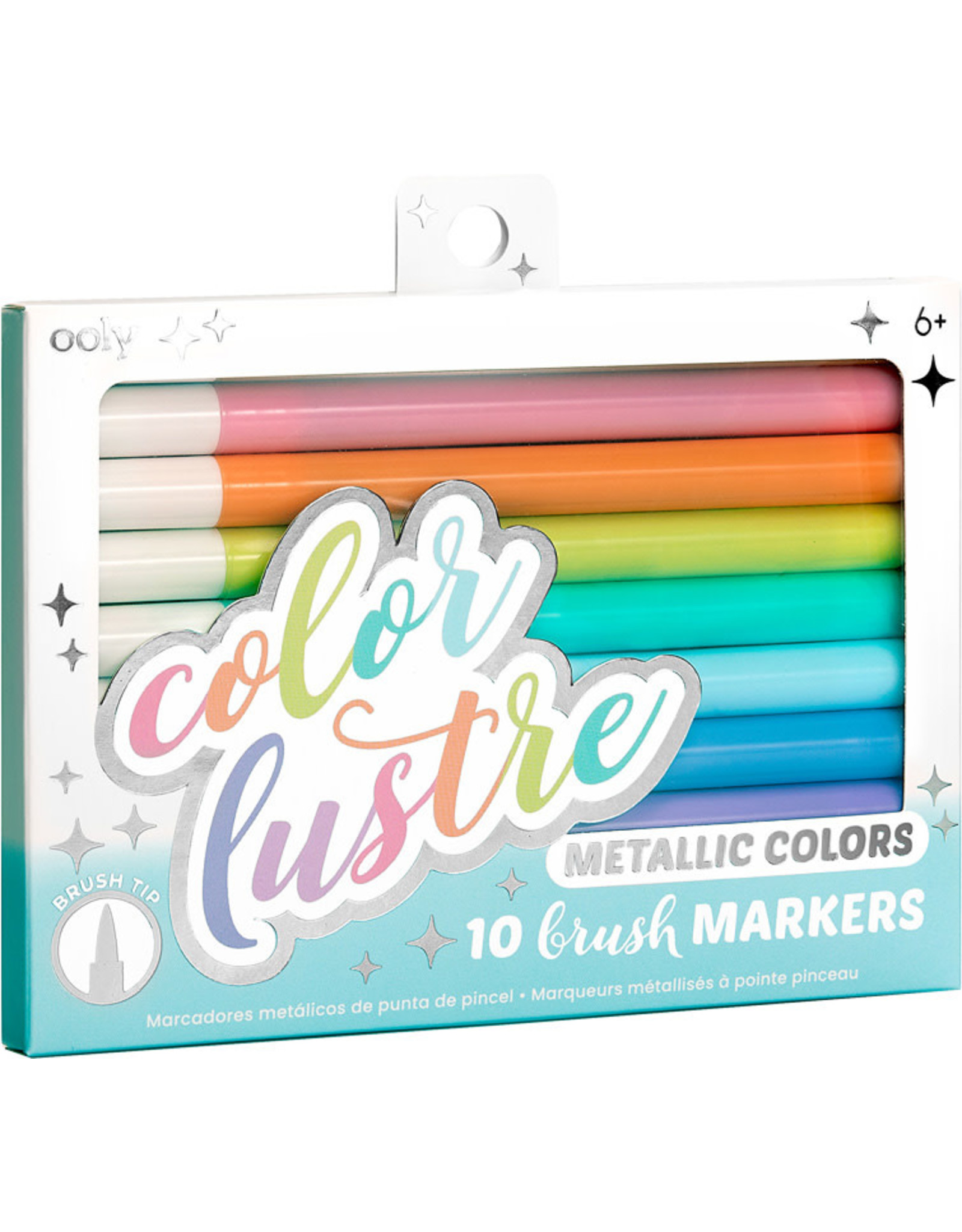 Ooly Color Lustre Metallic Brush Markers Set of 10