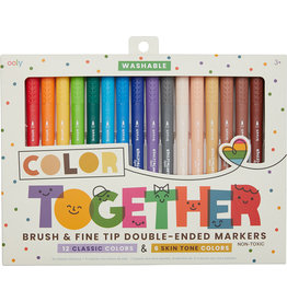 Ooly Color Together Brush & Fine Tip Double Ended Markers Set of 18