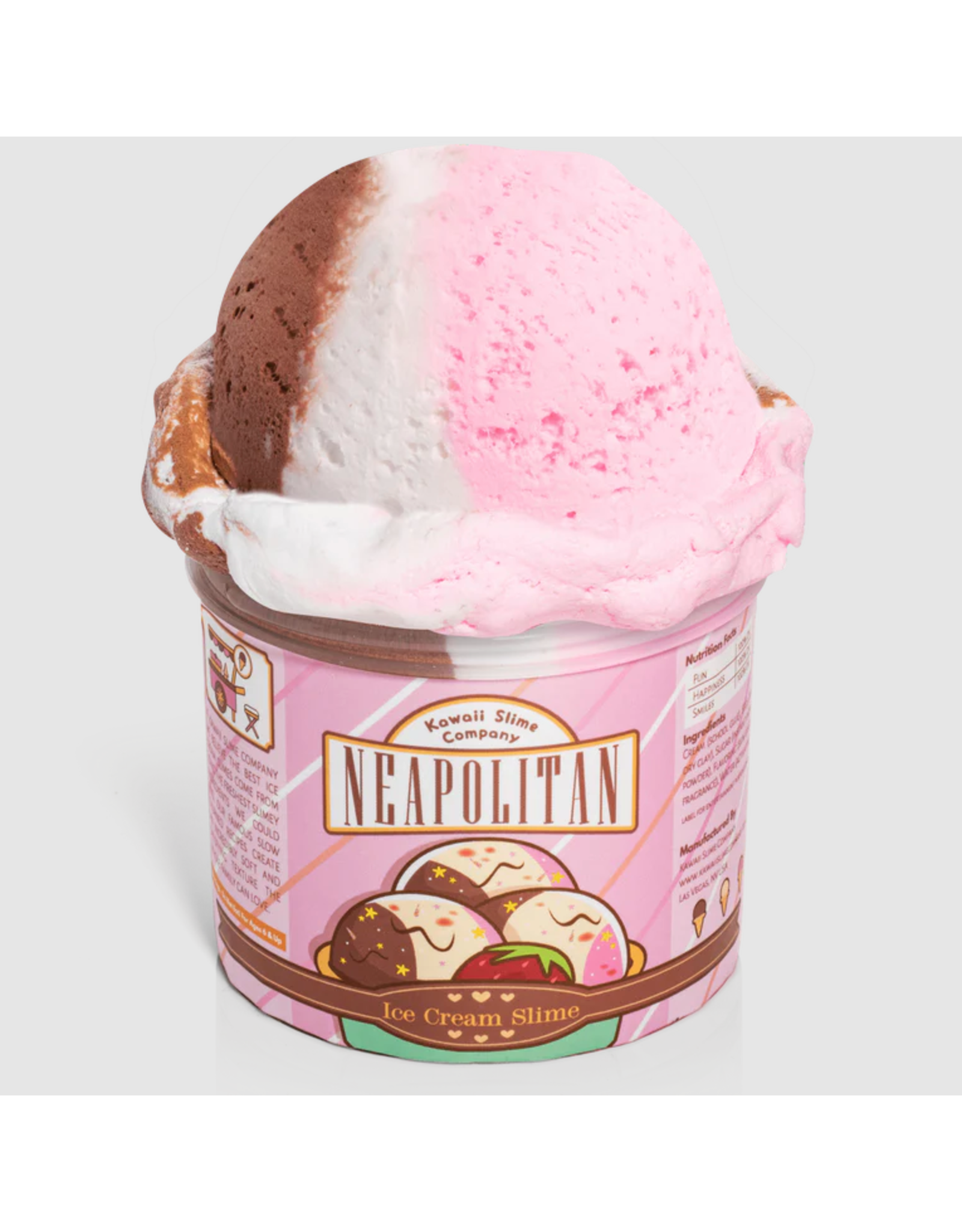 Kawaii Slime Neapolitan Scented Ice  Cream Pint Slime