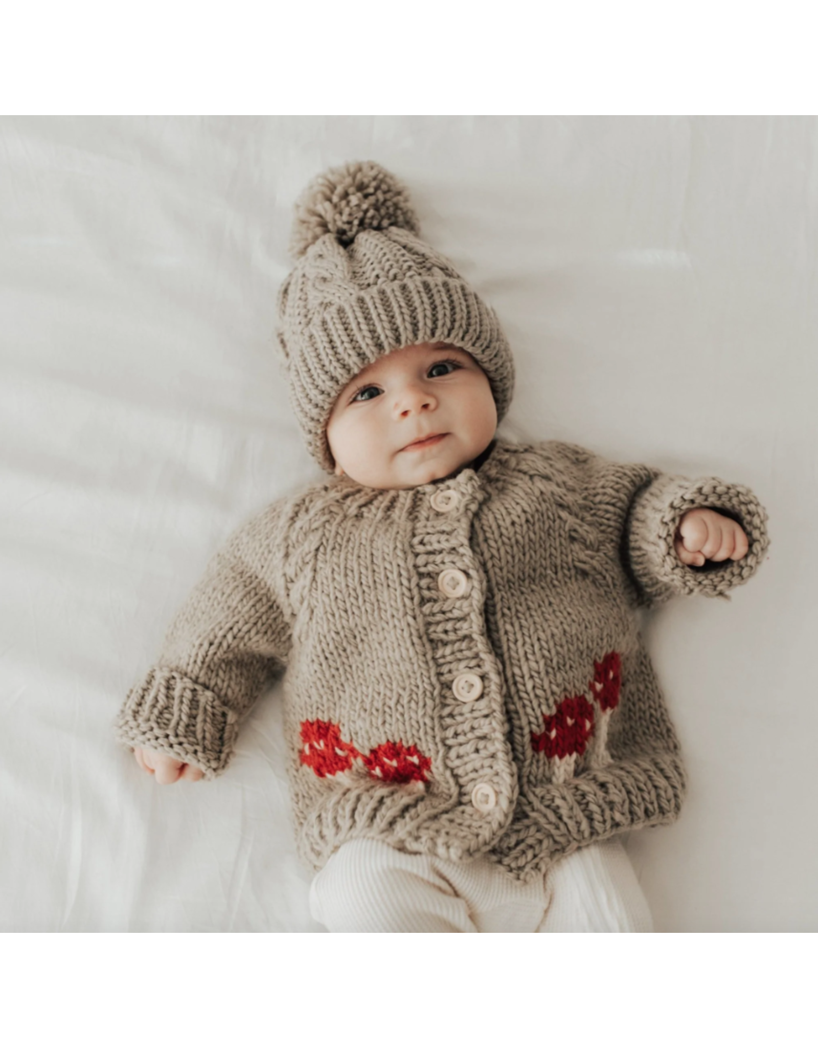 Huggalugs Mushroom Pebble Cardigan Sweater