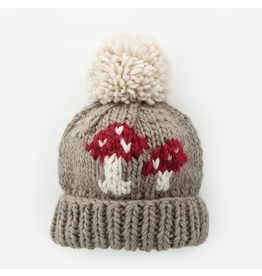 Huggalugs Mushroom Hand Knit Beanie Hat