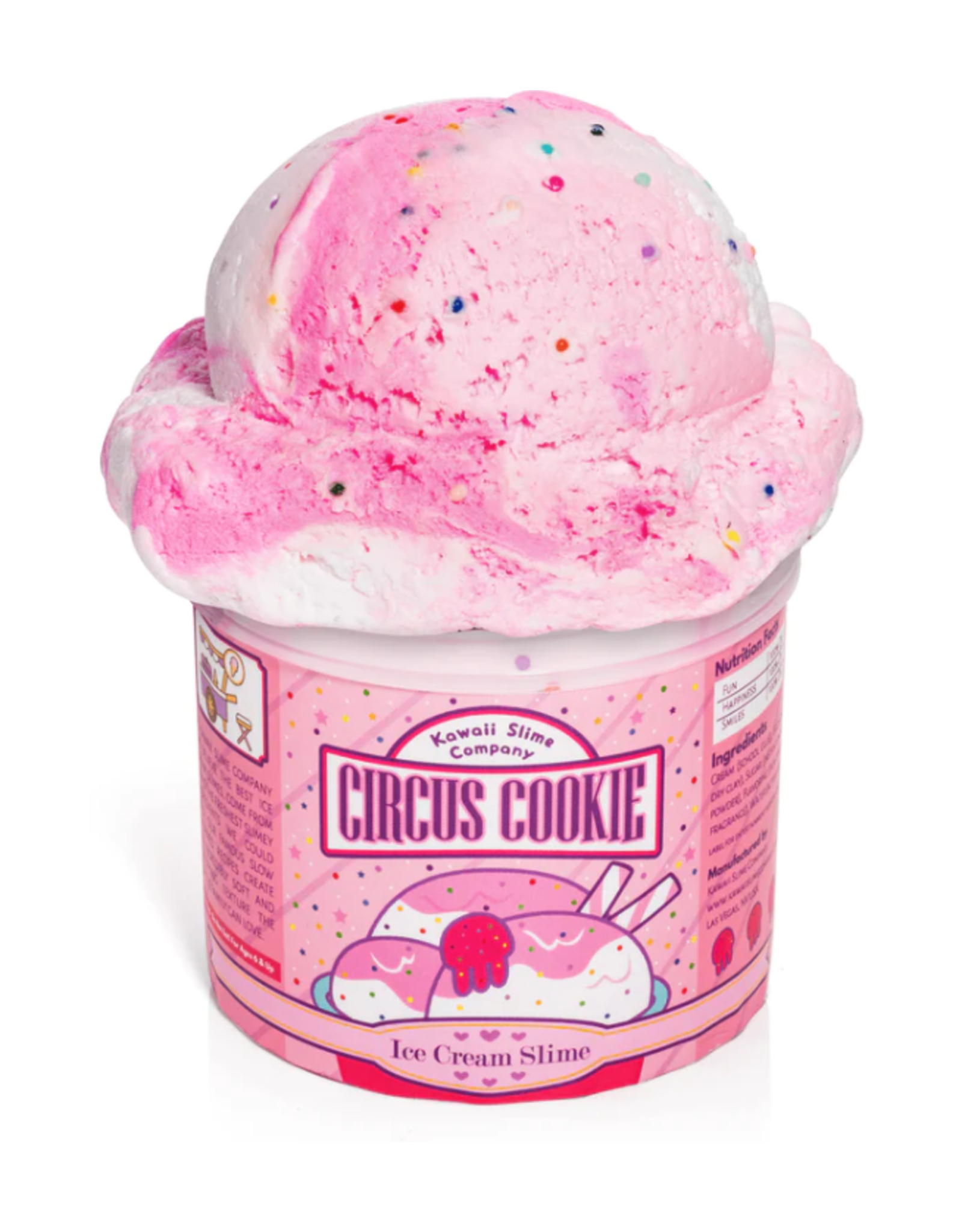 Kawaii Slime Circus Cookie Scented Ice Cream Pint Slime