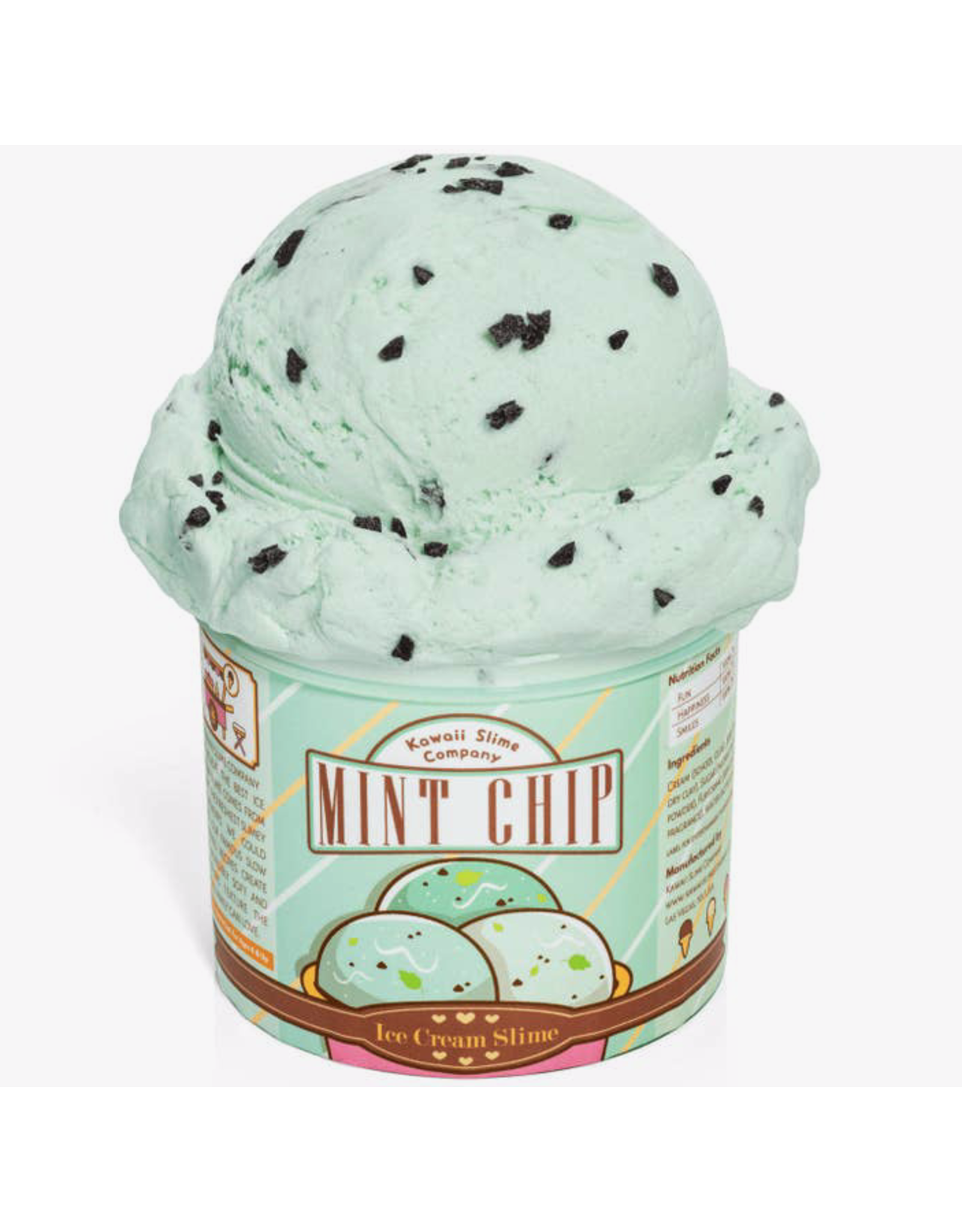 Kawaii Slime Mint Chip Scented Ice Cream Pint Slime
