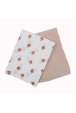 Lulujo Baby Cotton Muslin Swaddles 2-PK - Mushroom & Sand