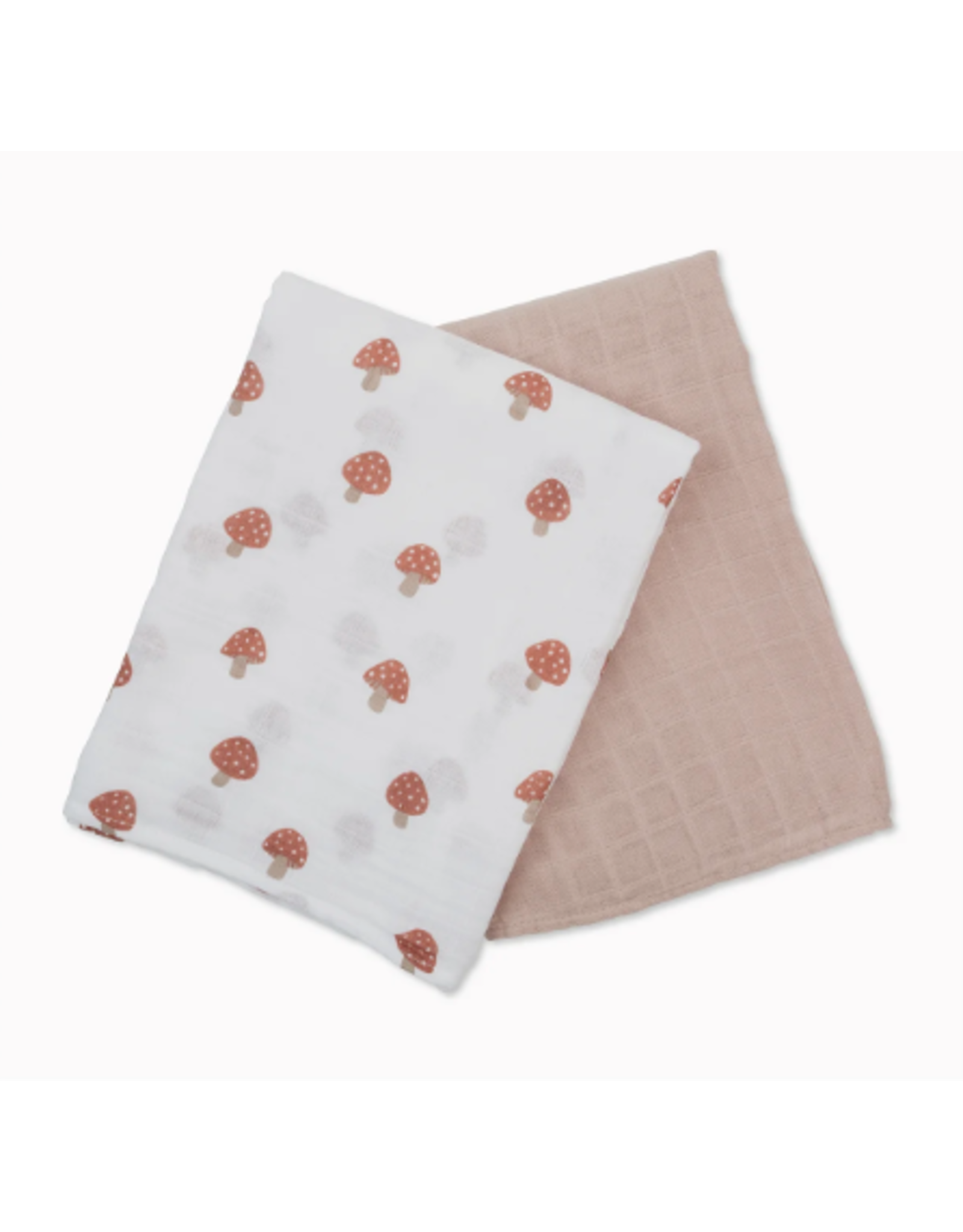 Lulujo Baby Cotton Muslin Swaddles 2-PK - Mushroom & Sand