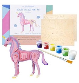 Hands Craft 3D Wooden Puzzle Paint Kit:Unicorn