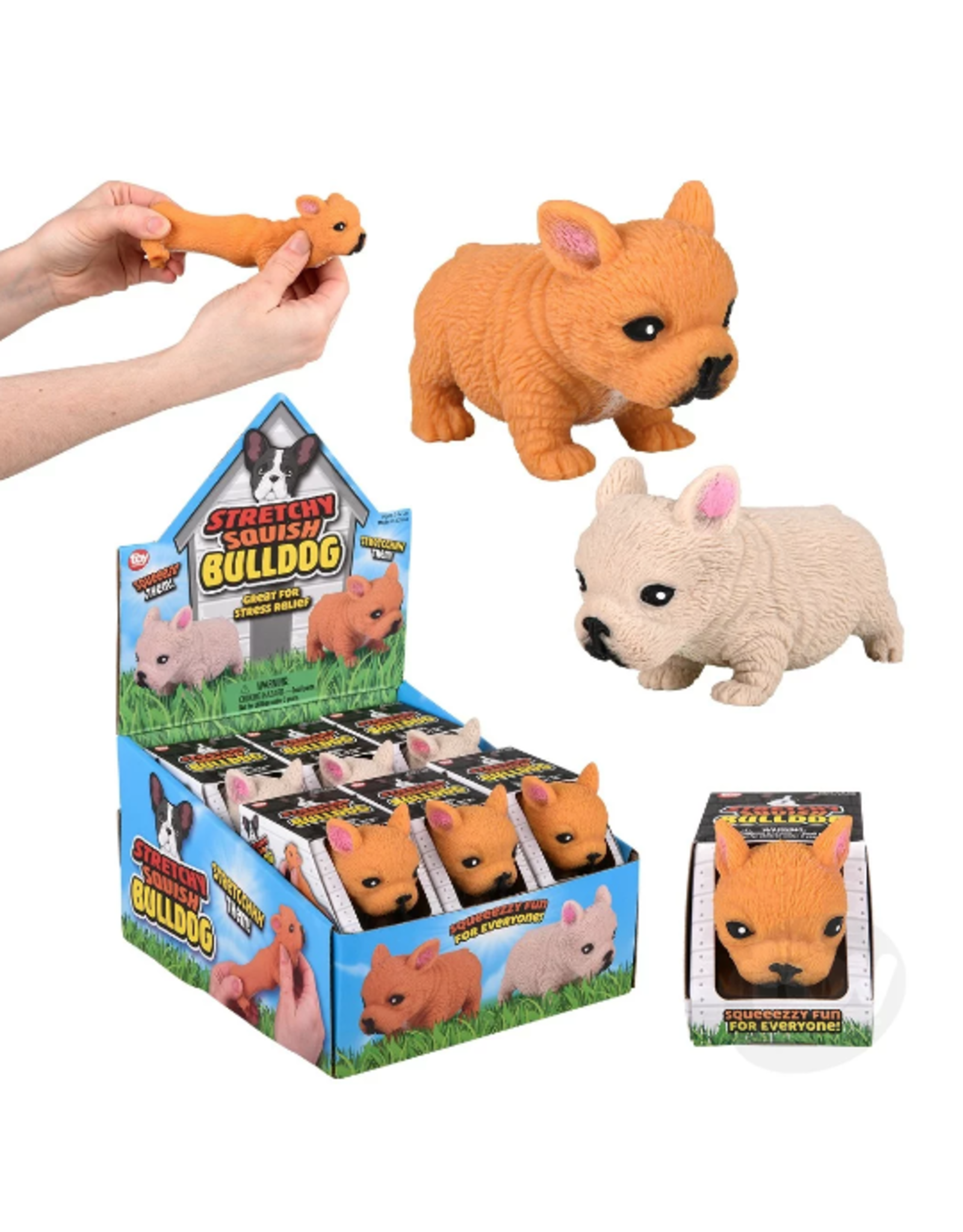 The Toy Network 3.25" Stretchy, Squish Bulldog
