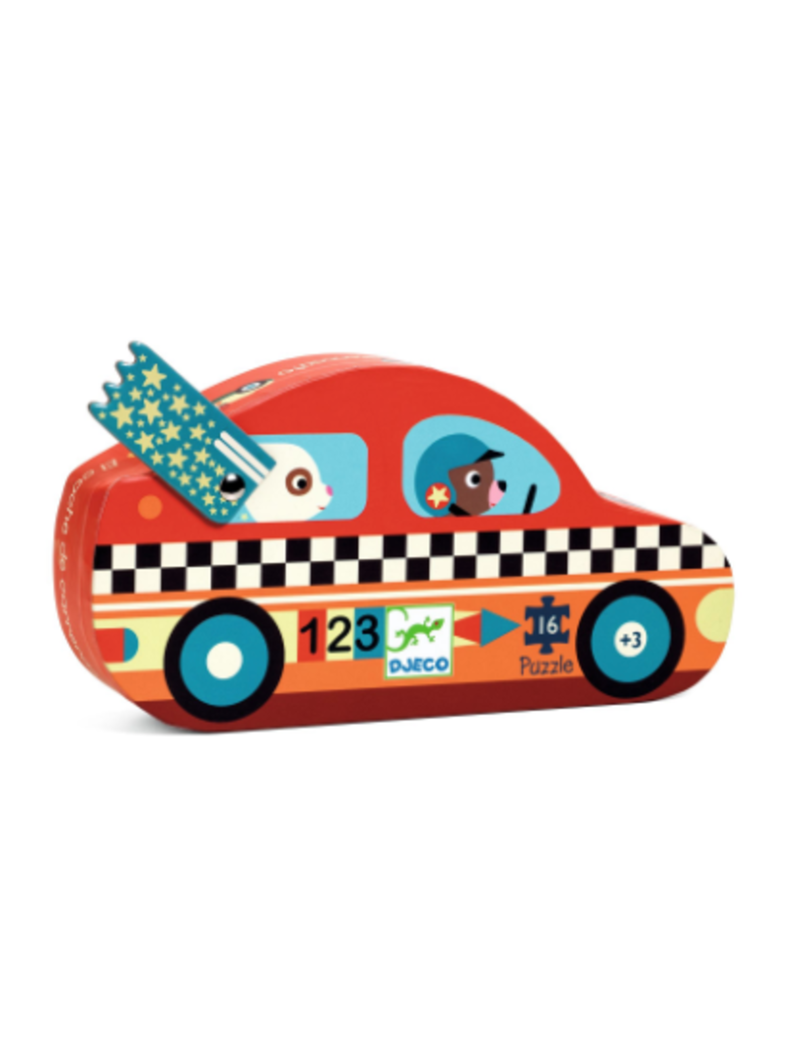 Djeco 16 Pieces Silhouette Puzzle The Racing Car