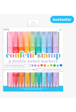 Ooly Confetti Stamp Double-Ended Markers Set of 9