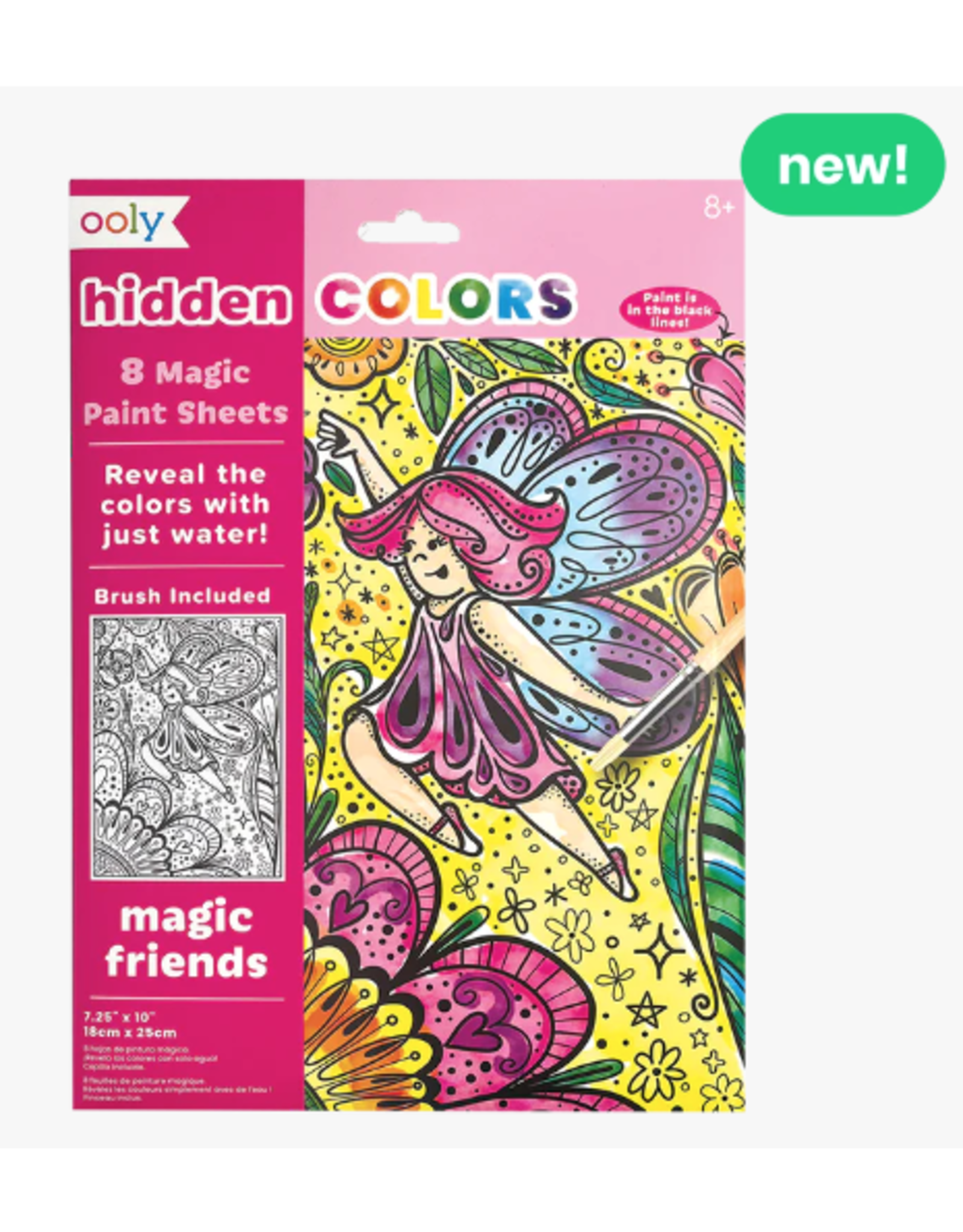Ooly Hidden Colors Magic Paint Sheets 9 Pc Set Magic Friends