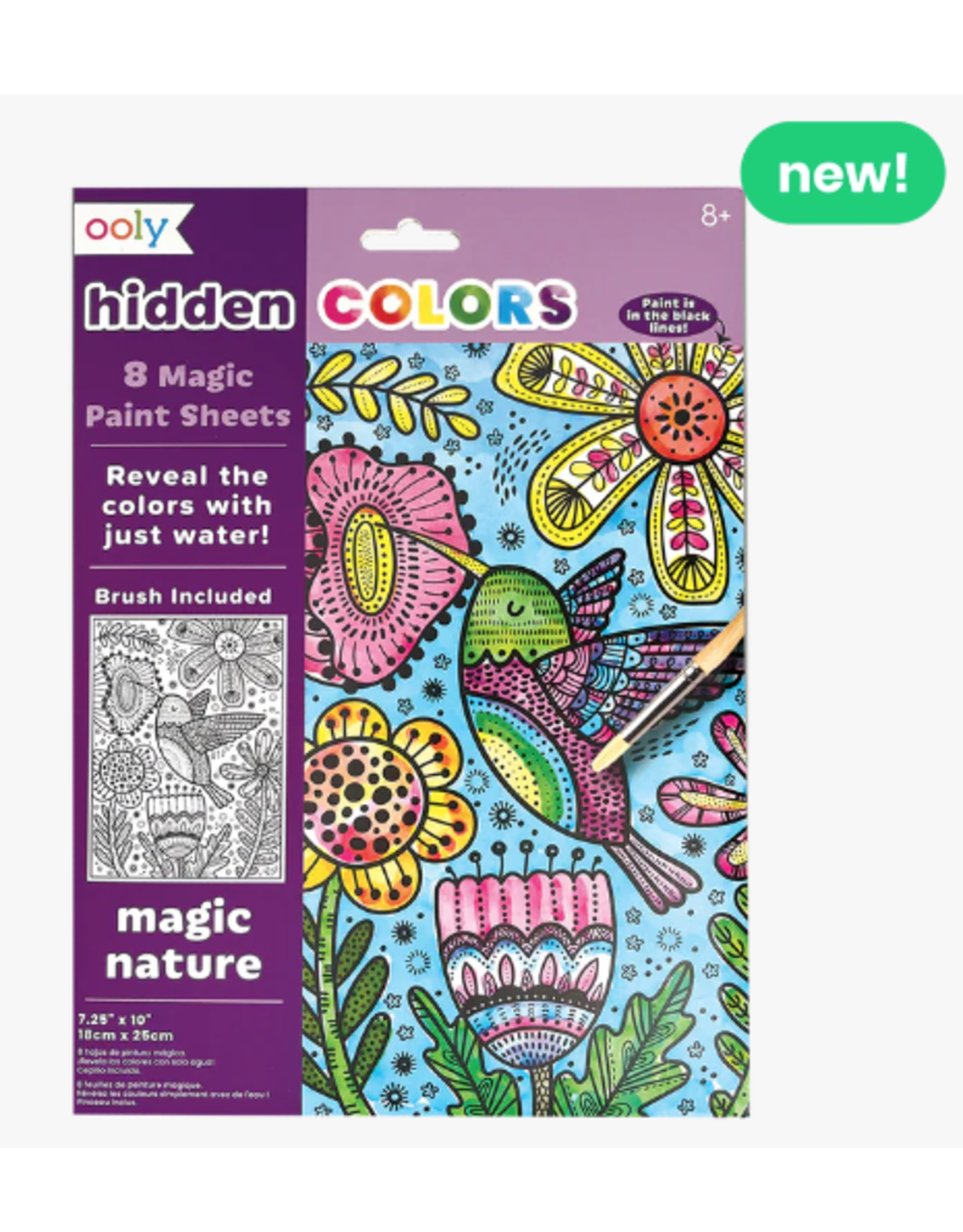 Ooly Hidden Colors Magic Paint Sheets 9 Pcs Set Magic Nature