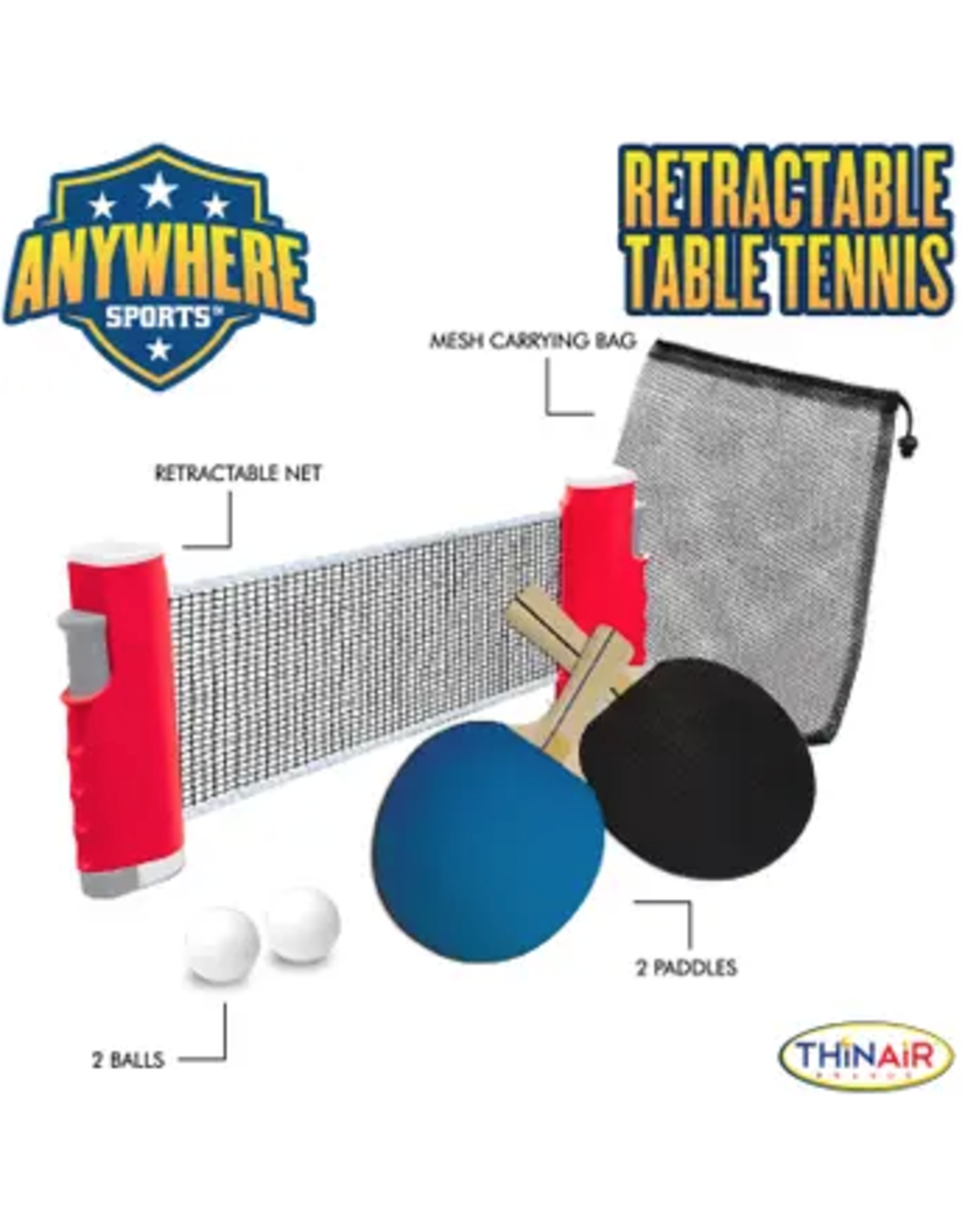 THiN AiR Brands Retractable Table Tennis Set